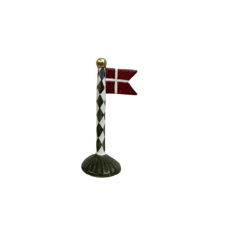 Flagpole with pointed flag 19 cm high with harlequin pattern