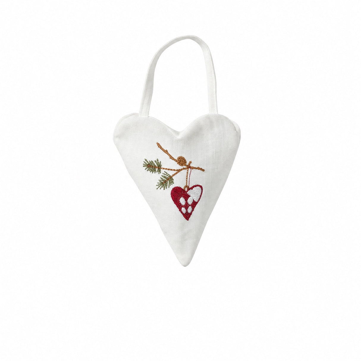 Heart with embroidery white