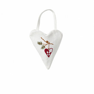 Heart with embroidery white