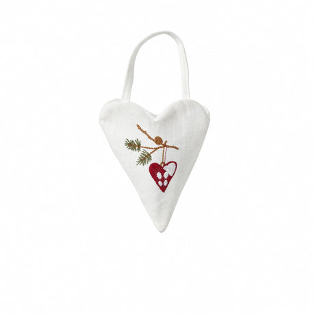 Heart with embroidery white
