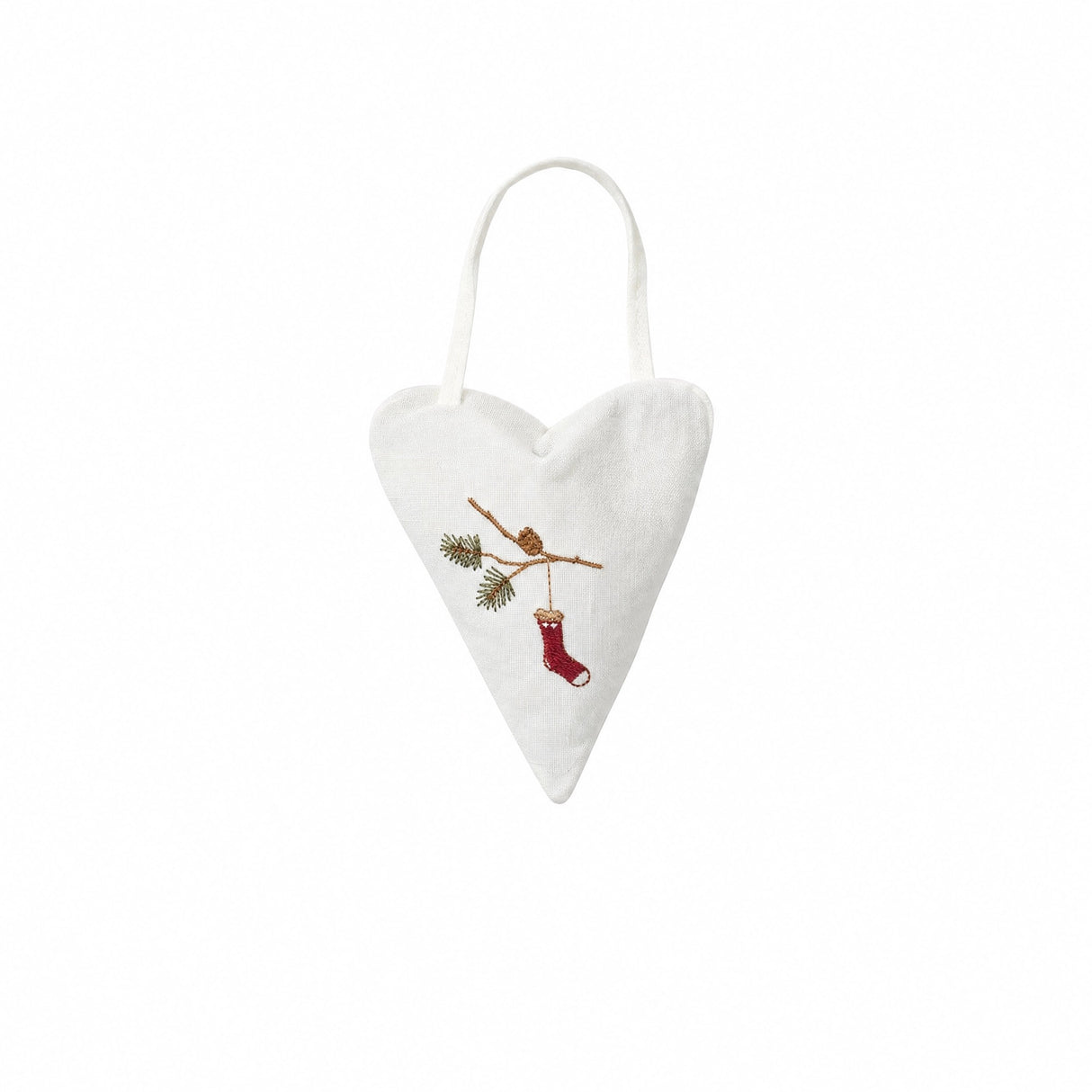 Heart with embroidery white
