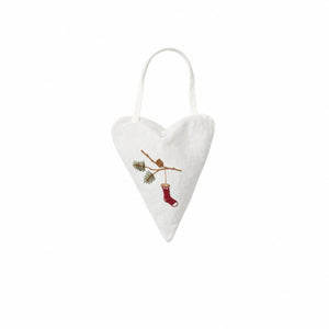 Heart with embroidery white