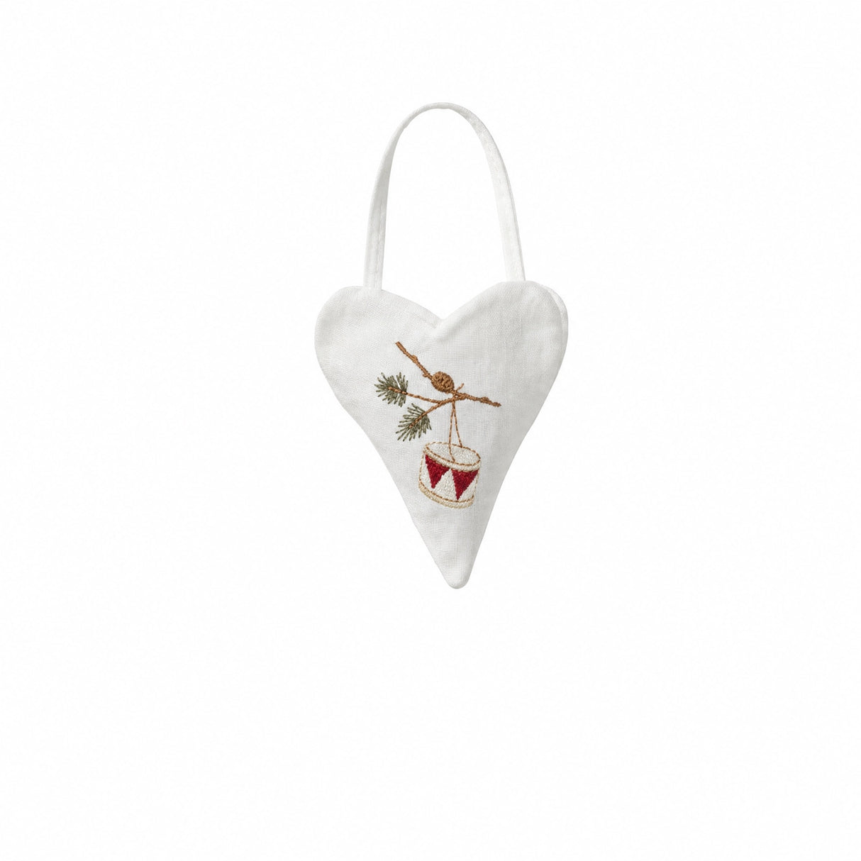 Heart with embroidery white