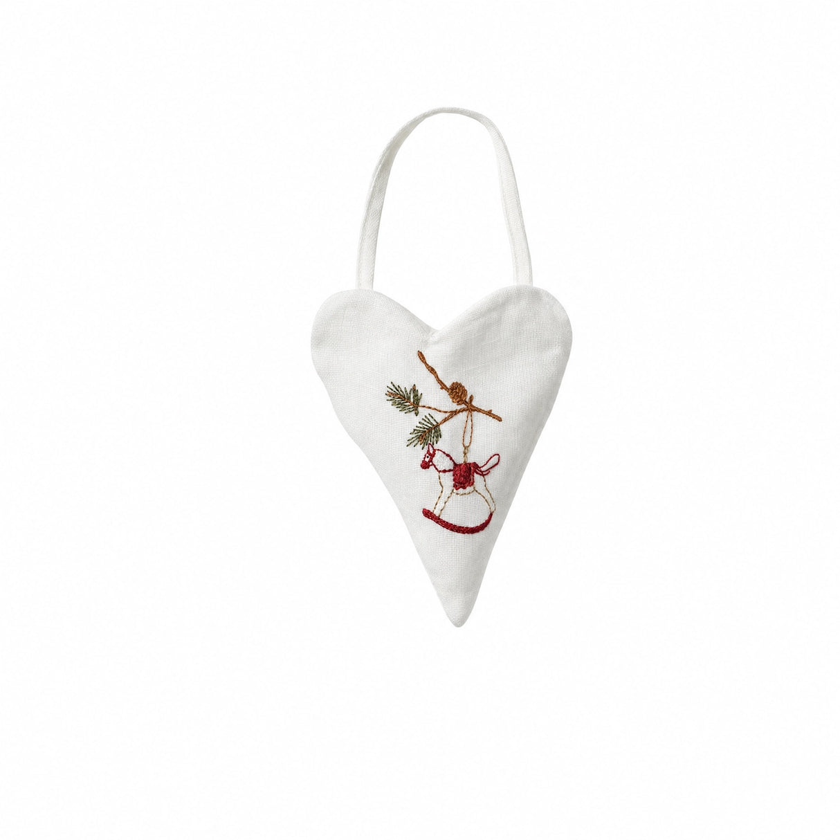 Heart with embroidery white