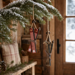 Small wooden skis