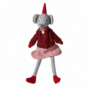 Elephant with red Christmas clothes