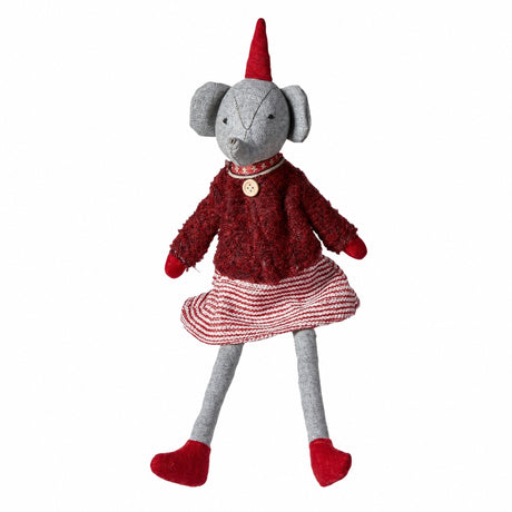 Elephant with red Christmas clothes