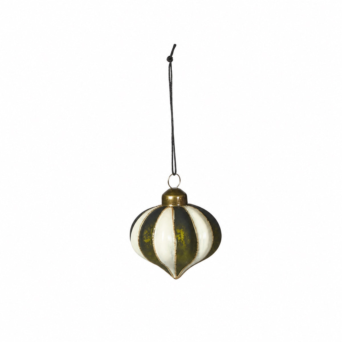 Christmas bauble Olive green/off-white 6 cm in dia