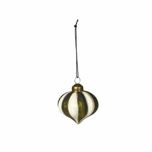 Christmas bauble Olive green/off-white 6 cm in dia