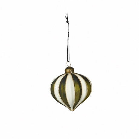 Christmas bauble Olive green/off-white