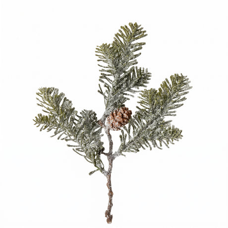 Branch with pine cones and snowflakes