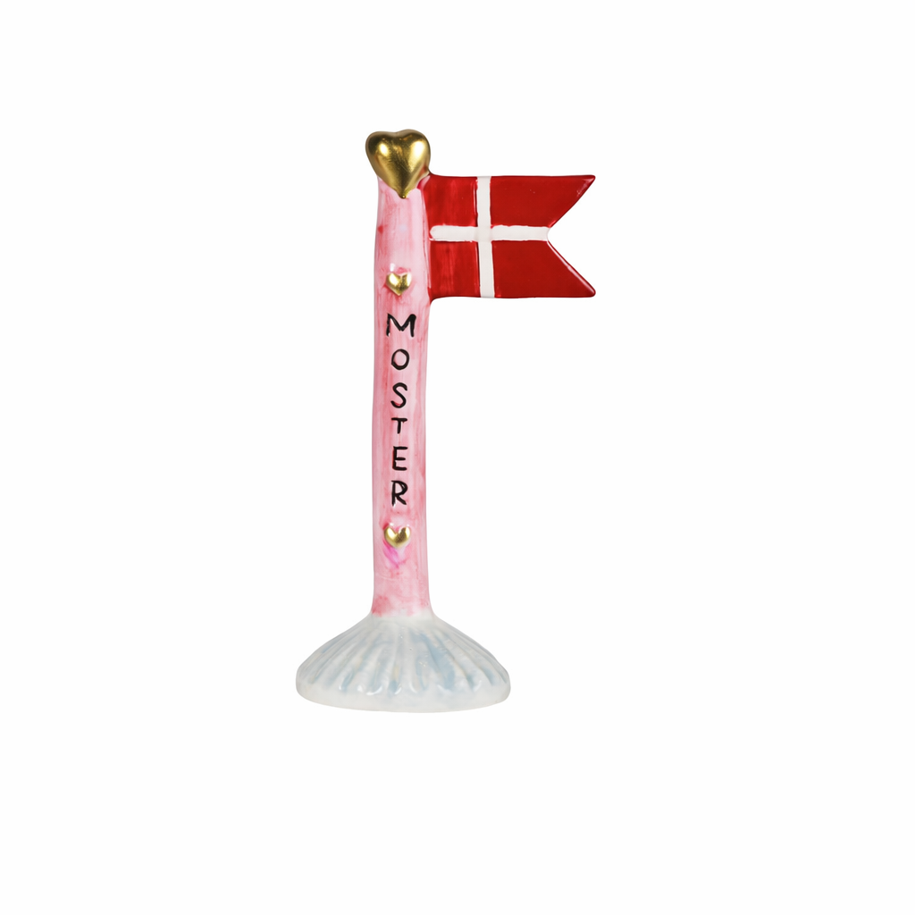 Flag i keramik Moster med fod i aquafarvet fra Speedtsberg