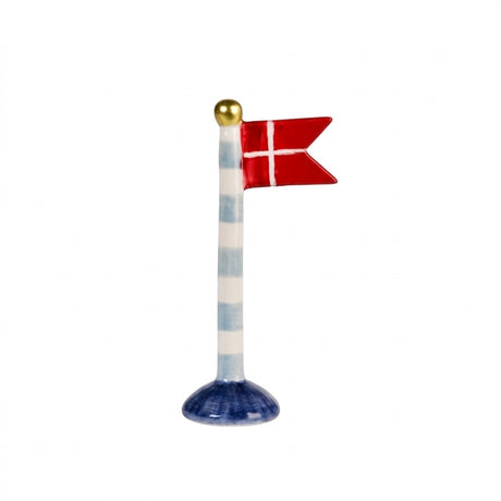 Flag 19 cm højt i keramik med marineblå fod fra Speedtsberg