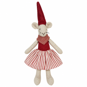 Nelli Christmas mouse in a red fabric outfit from Speedtsberg