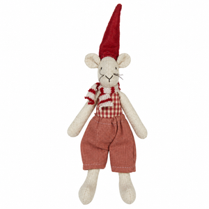 Noa Christmas mouse in red fabric clothes from Speedtsberg