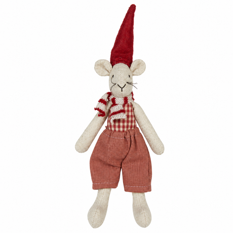 Noa Christmas mouse in red fabric clothes from Speedtsberg