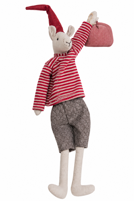 Noa the Christmas mouse with a sack from Speedtsberg