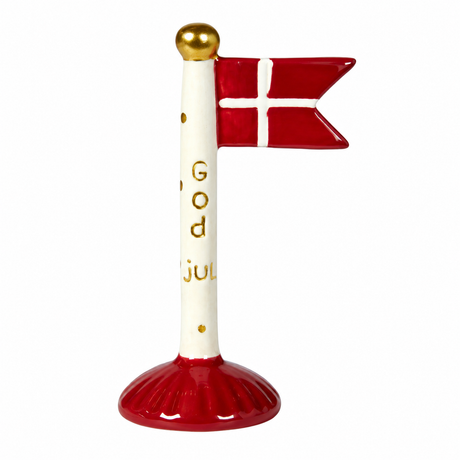 Ceramic flag with red base and 'Merry Christmas' from Speedtsberg