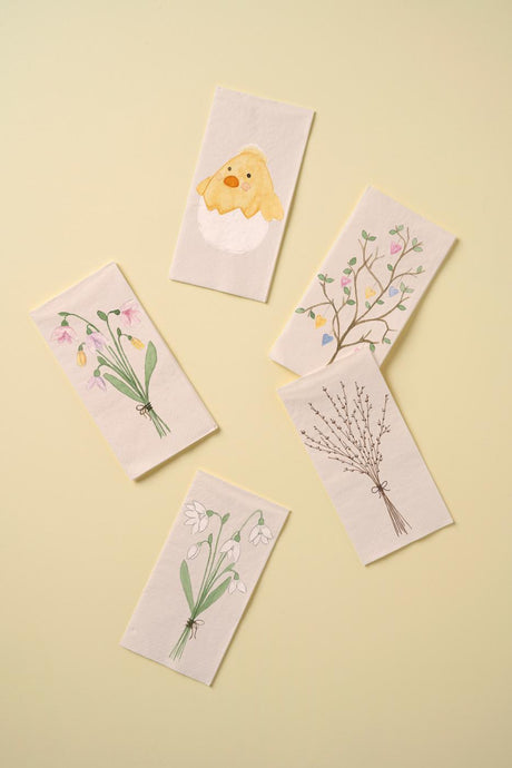 Forskellige påskeservietter fra Ib Laursen