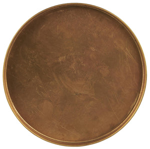 Gloria brass candle tray from Ib Laursen, viewed from above, with a round shape and a warm golden finish