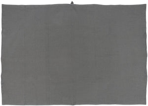 Liseleje bath towel from Ib Laursen in anthracite gray, shown unfolded with a fine waffle pattern