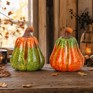 Pumpkin with LED light 12 cm high