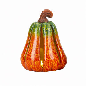 Pumpkin with LED lights 21 cm high