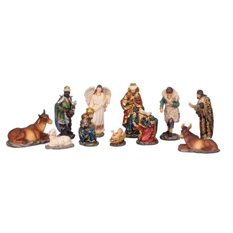 Krybbespil med 11 figurer, 4 cm til 14,5 cm høje