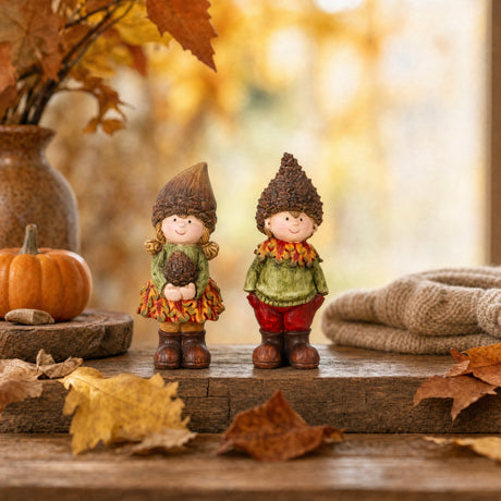 Standing autumn children