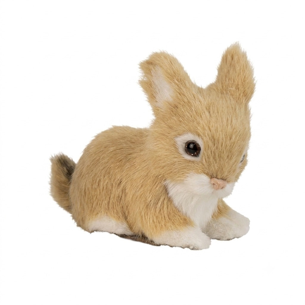 Rabbit with faux fur 7 cm tall