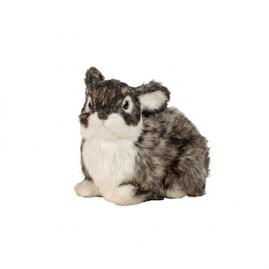 Rabbit with faux fur 14 cm tall