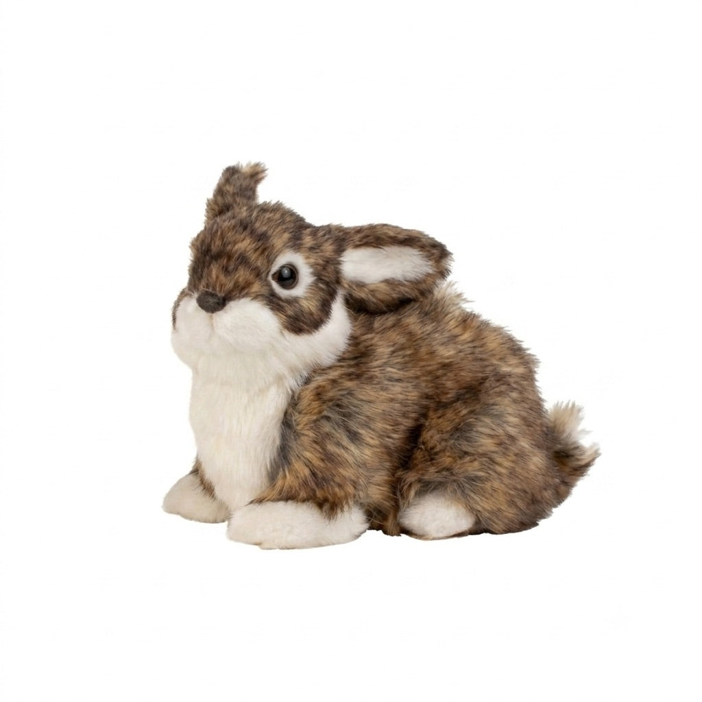 Rabbit with faux fur 14 cm tall