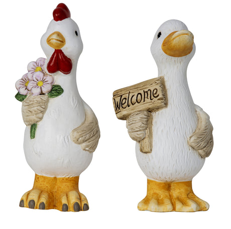 Høne og gås figurer i keramik til påske