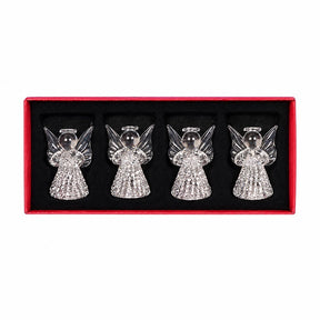 Glass angels, 6 cm tall, pack of 4 for the Christmas tree