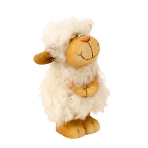 Standing sheep with fur 10 cm high