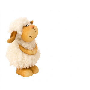 Standing sheep with fur 16 cm high