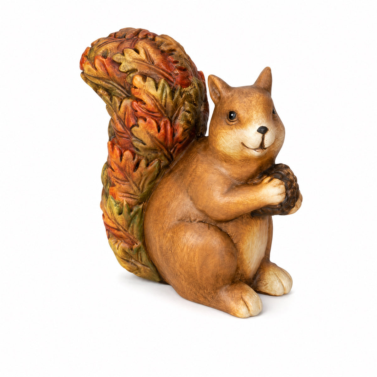 Squirrel with autumn leaf tail