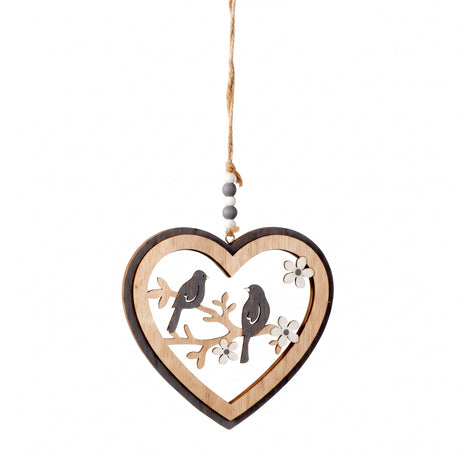 Wooden ornament with birds 29 cm high