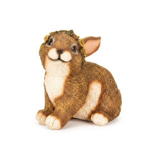 Hare with flower wreath 12 -15 cm tall