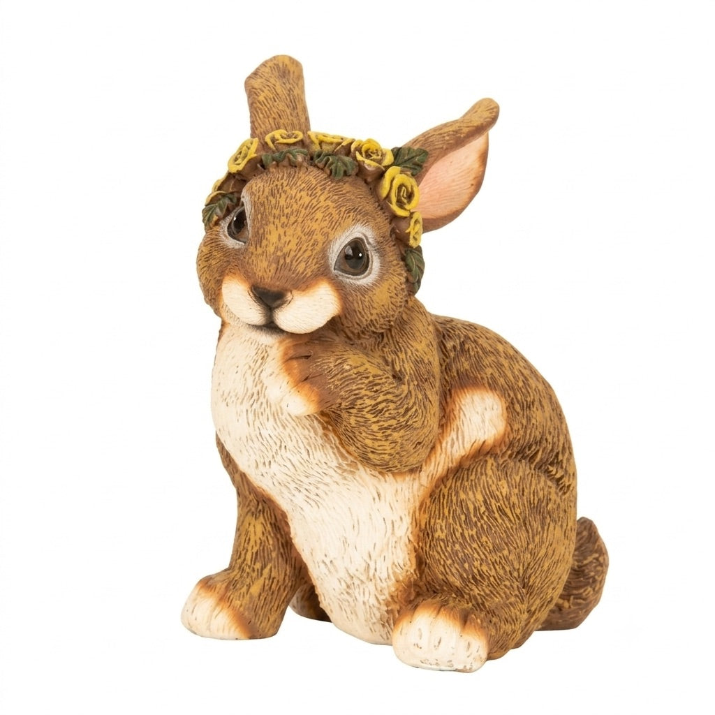 Hare with flower wreath 12 -15 cm tall