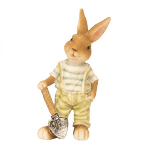Easter bunny with spade or flowers