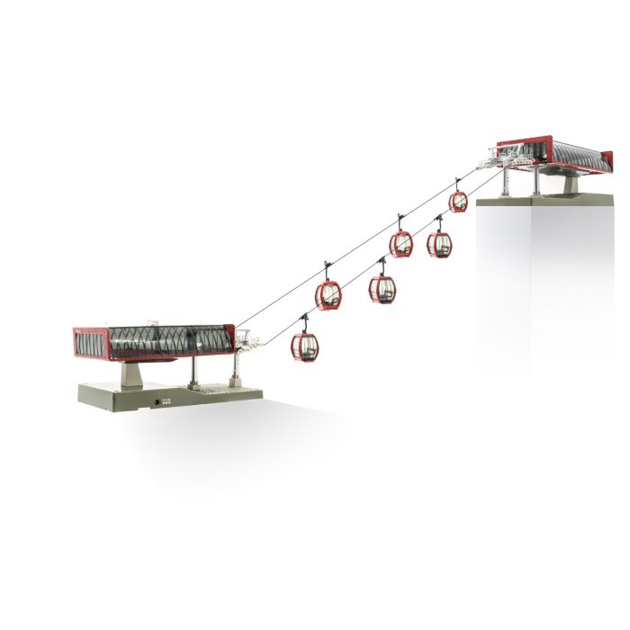 Ski lift H0 - Rød og sort i 1:87