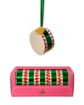 Set of 5 paper drums with green ribbon from Juel & Brandt