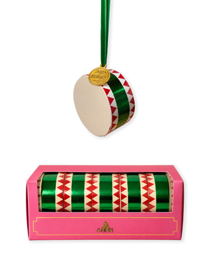 Set of 5 paper drums with green ribbon from Juel & Brandt