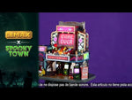 Monstarcade bygning med lys til Halloween by fra Lemax