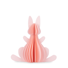 Påskehare i papir lyserød 13 cm 