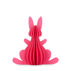 Påskehare i papir pink 7,5 cm