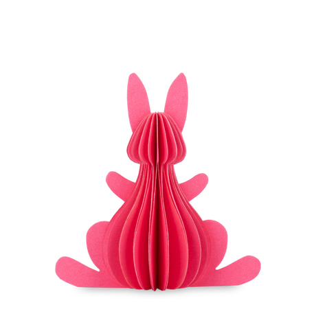 Påskehare i papir pink 13 cm 