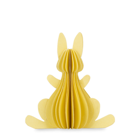 Påskehare i papir påskegul 13 cm