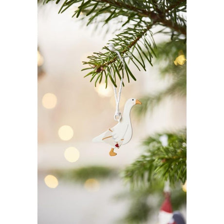Julegås i metal til ophæng 